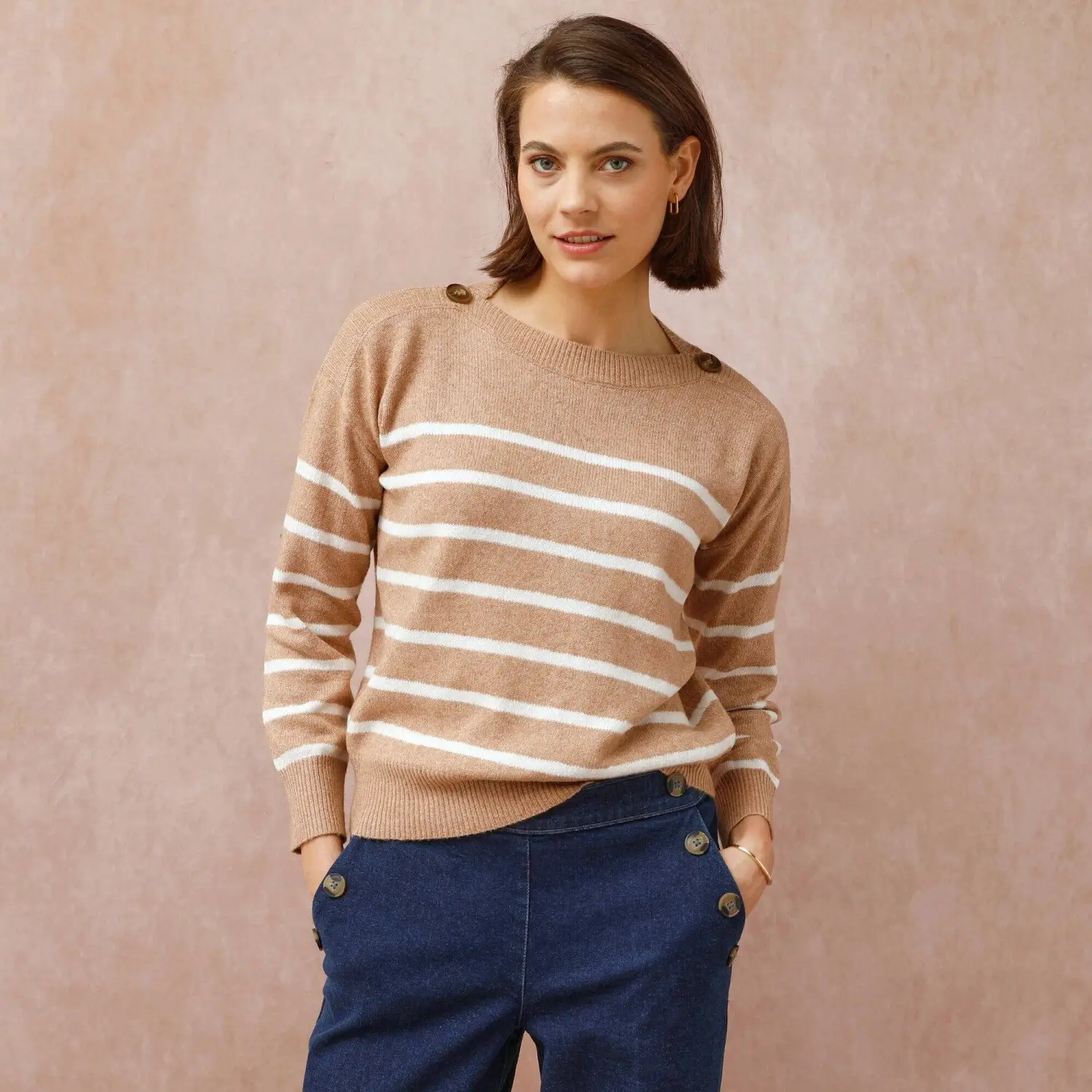 Úpletový sveter pruhovaný