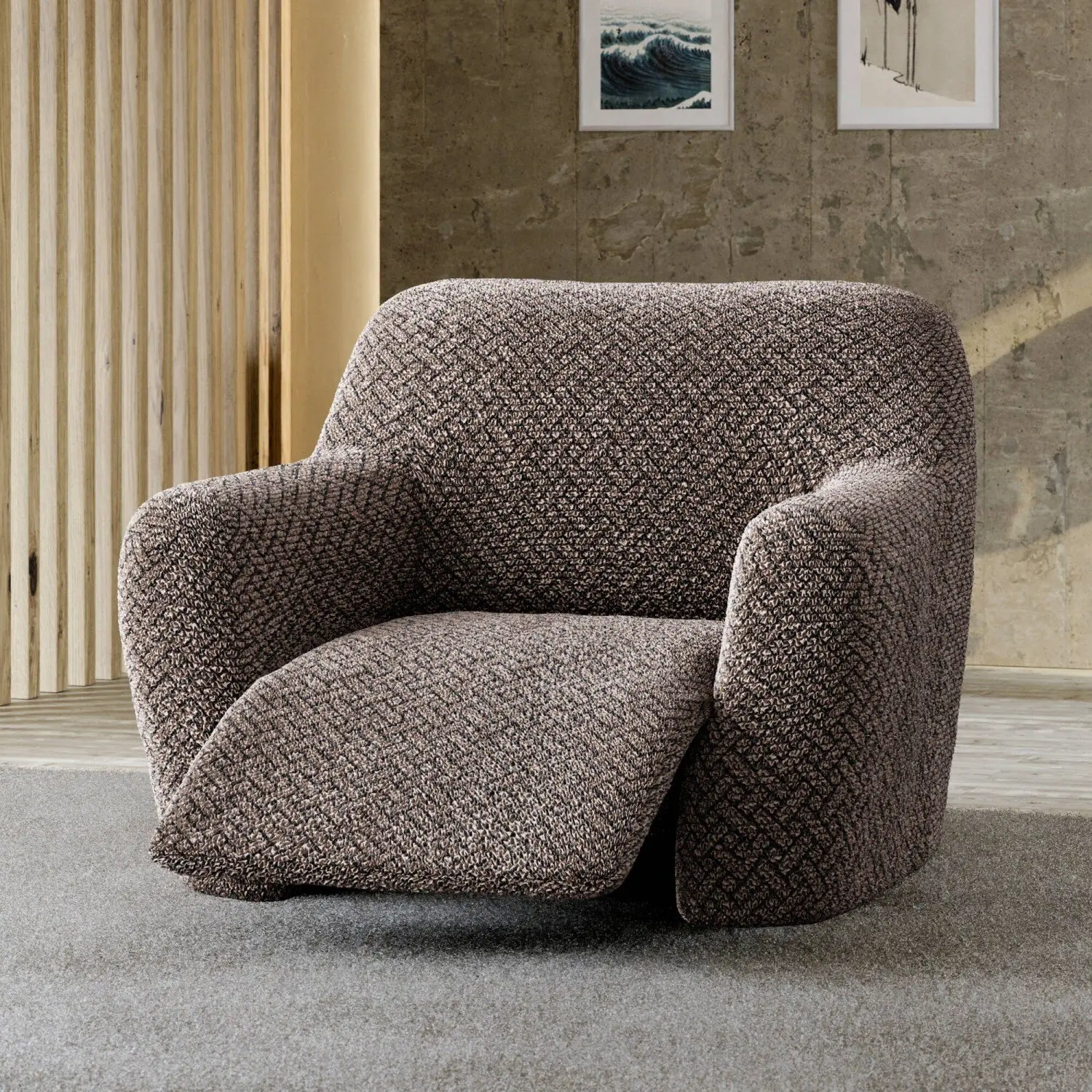 Vysúvacie relaxačné kreslo hnedé