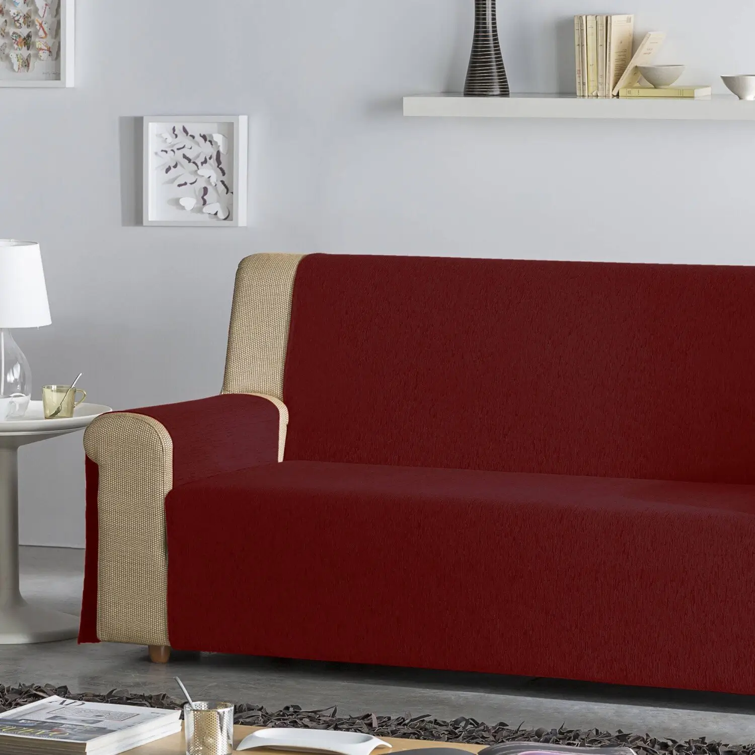 Červený poťah na sedačku obojstranný