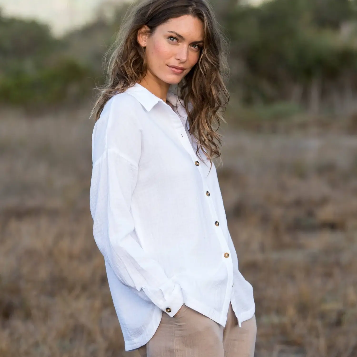 Biela, dlhá blúzka