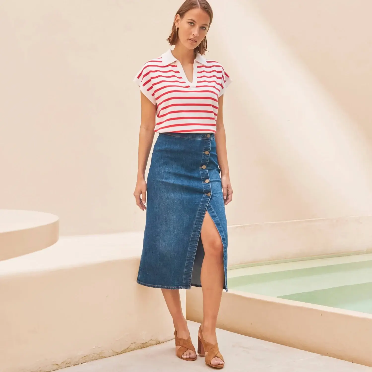 Džínsová sukňa dlhá