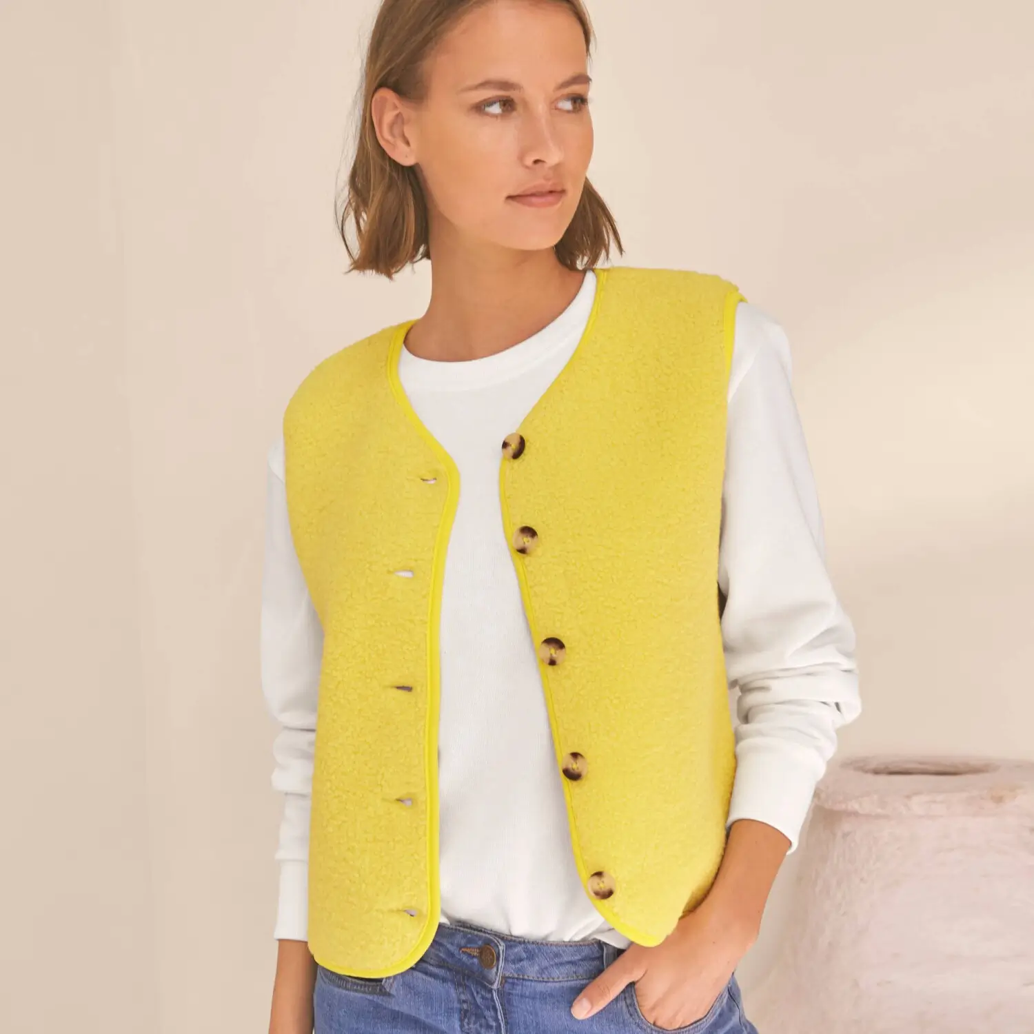 Vesta bez rukávov žltá