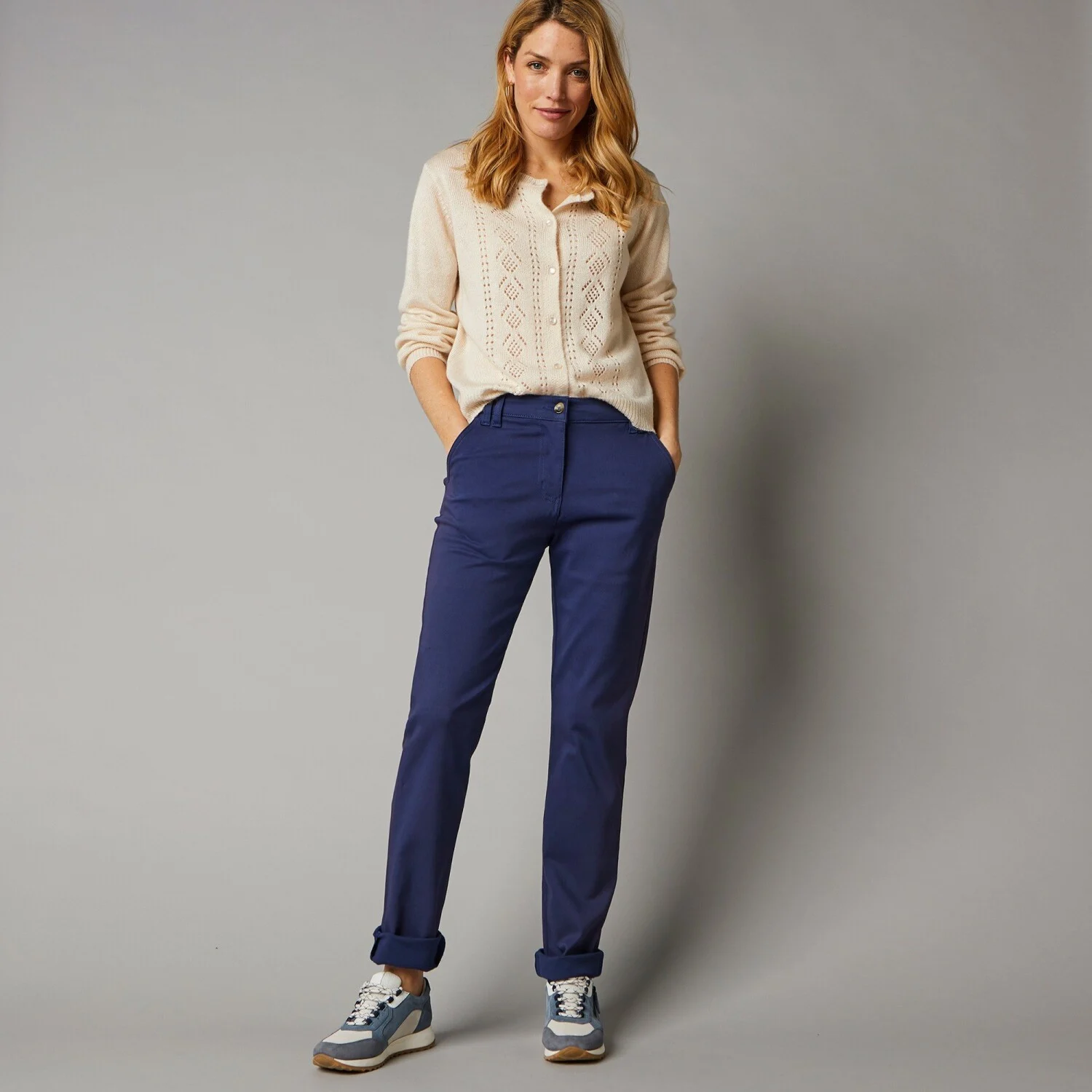 Chino nohavice modré